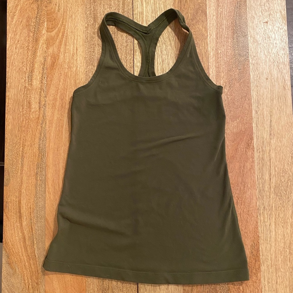 Lululemon Cool Racerback Tank Top Size 8 Green